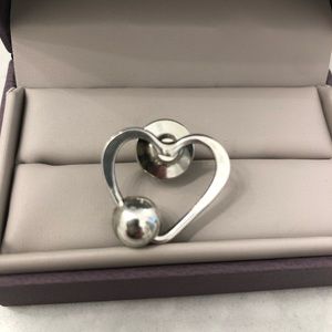 Jenni K Silver Heart Pin